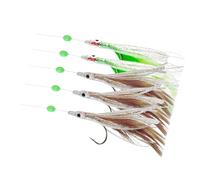 High Carbon Hook Lures Fishing Baits Rigs Tackle Rainbow Fishskin With String Hook Glow Beads Glowing Fishing