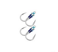 High Carbon Steel Double Jigging Hooks 2 Pair For Power Assist Configuration for Deep Water Tuna Marlin Swordfish and Large Pelagic Species (3/0#)
