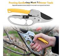 High Carbon Steel Pruning Shears Professional Garden Shears Heavy Duty Branch Cutter for Gardening Trimming Fruit Trees Shrubs Plants Silver Yellow 200mm 238g