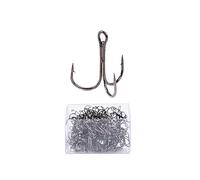 High Carbon Steel Treble Hooks, Size 1/0#, Sharpened Fish Hooks, Freshwater Saltwater Fishing Tackle for Pike, Zander, Perch, Pack of 100