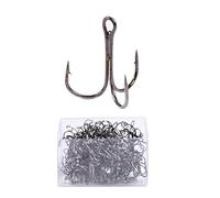 High Carbon Steel Treble Hooks, Size 4/0#, Sharpened Fish Hooks, Freshwater Saltwater Fishing Tackle for Pike, Zander, Perch, Pack of 50