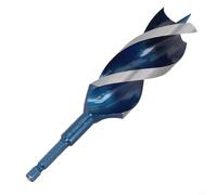 High Carbon Steel Wood Auger Drill Bit Three Slot Four Blade Design with Hex Shank for Woodworking Deep Drilling 6-32mm 155mm Length (32mm)