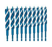 High Carbon Steel Wood Auger Drill Bit Three Slot Four Blade Design with Hex Shank for Woodworking Deep Drilling 6-32mm 155mm Length (8mm)