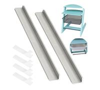 High Chair Adapter, 1 Pair, Compatible with Stokke Tripp Trapp and IKEA Trofast Boxes, Aluminium Adhesive Bracket, Box Holder for Any Height, for Flat and high Plastic Boxes and Wire Baskets
