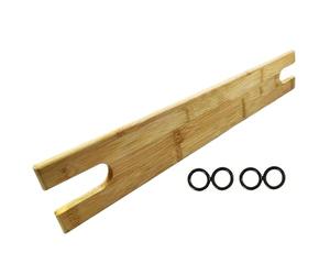 High Chair Foot Rest Bamboo Wood 20x3 Inch Baby High Chair Footrest with Fixing Ring Sturdy & Smooth Highchair Accessories