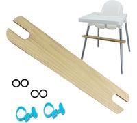 High Chair Foot Rest,Non-Slip Natural Pine Wooden Footrest Adjustable Baby High Chair Accessories with Rubber Rings and Hose Clamps for Baby ,Toddlers Feeding