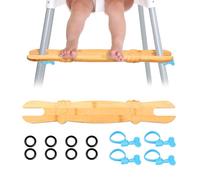 High Chair Footrest, 2Pcs Adjustable Height Bamboo Baby Highchairs Pedal, Non-Slip Natural High Chair Accessories with Rubber Ring for High Chair Footstool (Style 1)