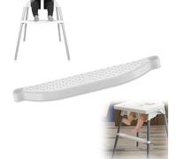 High Chair Footrest, Highchair Footrest Adjustable High Chair Accessories with Rubber Rings and Hose Clamps, White PP Footrest Compatible with IKEA Antilop High Chair