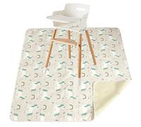 High Chair Splash Floor Mat, 43.3″ Waterproof Washable Anti-Slip Splash Mat with No Layering Design, Baby Mess Mat for Art/Crafts/Painting/Playtime, Tablecloth and Picnic Mat (Unicorn)