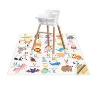 High Chair Splash Floor Mat, 51″Waterproof Washable Anti Slip Splash Mat with No Layering Design, Baby Mess Mat for Art/Crafts/Painting/Playtime