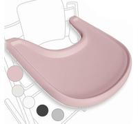 High Chair Table Compatible with Stokke Tripp Trapp Chair, NO Suction Plate Feature, Ergonomic Curved Design, Matte Dusty Pink - BPA Free, Easy to Assemble
