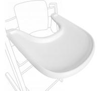 High Chair Table Compatible with Stokke Tripp Trapp Chair, NO Suction Plate Feature, Ergonomic Curved Design, Matte White - BPA Free, Easy to Assemble