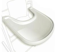 High Chair Table Compatible with Stokke Tripp Trapp Chair with Powerful Smooth Suction Surface, Ergonomic Curved Design, Shiny Milky - BPA Free, Easy to Assemble