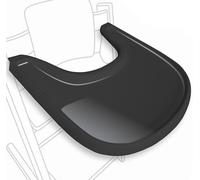High Chair Table Compatible with Stokke Tripp Trapp Chair with Powerful Smooth Suction Surface, Ergonomic Curved Design, Gloss Black - BPA Free, Easy to Assemble