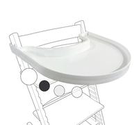 High Chair Tray for Stokke Tripp Trapp - White - No Baby Set Needed. Suction Surface. Snap-on. BPA Free.