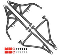 High Clearance Front Upper & Lower A-Arms Kit for 2014-2023 Polaris RZR XP 1000 & XP4 1000, Heavy-Duty Forward Offset Suspension Control Arms, Wrinkle Black
