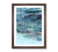 High Clouds Abstract Framed Print | A4 Walnut Framed Wall Art | Ready to Hang | Abstract Landscape Picture | Living Room Bedroom Lounge Office