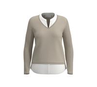 High Collar and V Neck Women's Top COMMA Beige 38