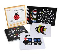 High Contrast Baby Flash Cards: 50 Pages Black and White Visual Stimulation Flashcards with Colors for Newborns 3-6 Months, Brain Development Toys for Infant