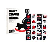 High Contrast Cards for Newborn - Paper Flashcards, Infant Visual Cards | Pocket Sensory Stimulation Cards with Black and White Pattern, Brain Enhancement Cards edu