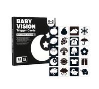 High Contrast Cards for Newborn - Paper Flashcards, Infant Visual Cards | Pocket Sensory Stimulation Cards with Black and White Pattern, Brain Enhancement Cards edu