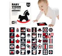 High Contrast Cards For Newborns - Visual Stimulation flashcardss babyy Toy | 5.5x5.5in Paper Cards, 20 Double-sided Flash Cards, Matte Anti-reflective surfacee, Black White & Color Brain Development Set