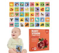High Contrast Cards For Newborns - Visual Stimulation flashcardss babyy Toy | 5.5x5.5in Paper Cards, 20 Double-sided Flash Cards, Matte Anti-reflective surfacee, Black White & Color Brain Development Set