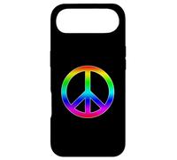 High Contrast Hippie Rainbow Peace Sign on Black Case for iPhone Air