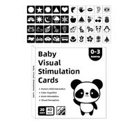 High Contrast Kids Cards, Black White Visual Stimulation Flash Set, 6x4 Inches Educational Learning Tool with Strong Build, Development Accessory with Modern Style, Sleek Look for Child 0-3 Months