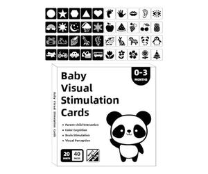 High Contrast Kids Cards, Black White Visual Stimulation Flash Set, 6x4 Inches Educational Learning Tool with Strong Build, Development Accessory with Modern Style, Sleek Look for Child 0-3 Months