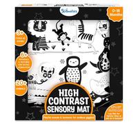 High Contrast Sensory Cloth Mat for Babies & Infants - Newborn Visual Stimulation, Observation Skills, Gifts for 0 to 18 Months, Multicolor