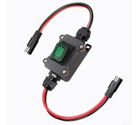 High Current 25A Waterproof Inline Switch DC 12V-24V - Robust 12AWG SAE Extension Cord with Dual Push Button Control(Green)