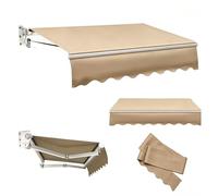 High-De 380g/㎡ Patio Replacement Canopy Cover Fabric - Outdoor Sunshade for Balcony, Backyard, Cafe - Sizes: 8.2x6.5 ft, 10x8 ft, 12x10 ft - Durable, UV-Resistant, Water-Repellent
