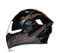 High-definition Lens Full-face Motorcycle Helmet for MenWomen Street Highway Riding Motorbike Helmets Fashionable DOT Certified Black XL/61-62cm