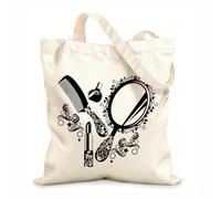 High-Definition Printed Tote Bags Makeup Tools Women's Cosmetics Lipstick Comb Mirror Beauty Salon Cosmetics 12 oz Thick Fabric Reusable 35x40cm Large