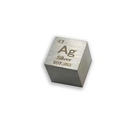 High Density Element Tungsten Cube, Silver Metal 0.39In Density Cube 99.9% Precisionhined for Element Collection Material Hobbies