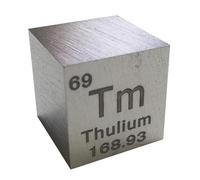 High Density Element Tungsten Cube, Thulium Element Cube Tm Atomic Number 69 Silvery White 10x10x10mm