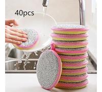 High Density Foam Cleaning Sponge 12cm Pink(2) | High elastic sponge core, mesh cover protection, 12cm size, pink color, resists and oil