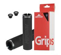 High Density Foam Grips for Mountain Bikes, Ergonomic Design, Aluminum Locking Ring (Black)