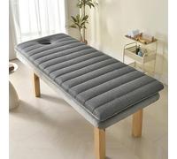 High Density Foam Massage Table Topper with Face Hole - Non-Slip Beauty Bed Mattress, Thick Lash Couch Cushion with Elastic Bands for Salons(Grey,190x80x4cm)