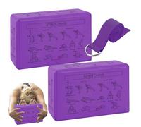 High Density Foam - Pilates Blocks 2-Piece Lightweight Gym Bricks, Comfortable and Easy-To-Grip Design, Versatile Exercise Accessory for Stretching, Balance, Strength Training, and Home