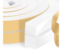 High Density Foam Tape Air Conditioner Window Seal, 1x1 Inch Thick Foam Stripe with Adhesive for Window AC Insulation, Weather Stripping for Doors and Windows Insulation, AC Foam Tape, White
