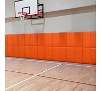 High-Density Gym Wall Padding 2 Inch, Wall Protector Panel for Indoor Basketball Court, Martial Arts Dojo, Garage Playroom, Durable Waterproof Foam Mat, Anti-Slip Shock Absorption Safety(Orange)