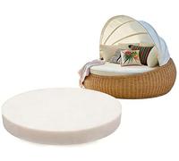 High-Density Round Foam Cushions for Outdoor Daybed 10cm Thick Upholstery Foam Sheets Replacement Mattress for Patio Sunbeds & Cushioned Seating (120cm Diameter)