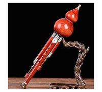 High Density Sandalwood Cucurbit Instrument Music Playing Hulusi Professional Performance Flute C/bB/D/F/G Tone Professional Hulusi(Red,D)