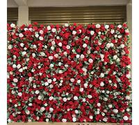 High-Density Simulated Red Rose Wall,Handmade Plant Background Wall,For Shopping Mall Window/Wedding Background/Photography Decoration,1 * 2m/3.28 * 6.56FT