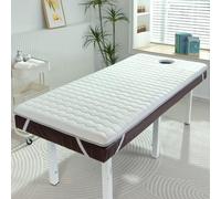 High Density Sponge Massage Table Topper, Non-Slip Spa Bed Pad Thicken 2.4IN, Massage Accessories, Beauty Salon Lash Bed Cushion with Elastic Strap White 27.6x74.8in(T)