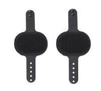 High-Density Teeth Enhanced Pet Silicone Grooming Table Corner Self Tickle for Dogs Cats Bathing Massaging Self Cleaning Brush (Black)