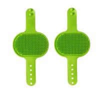 High-Density Teeth Enhanced Pet Silicone Grooming Table Corner Self Tickle for Dogs Cats Bathing Massaging Self Cleaning Brush (Green)