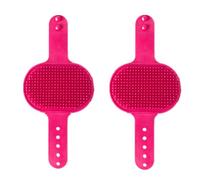 High-Density Teeth Enhanced Pet Silicone Grooming Table Corner Self Tickle for Dogs Cats Bathing Massaging Self Cleaning Brush (Rose Red)